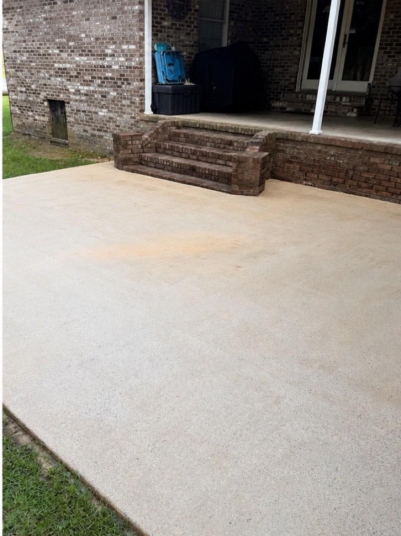 Restored patio after pressure washing
